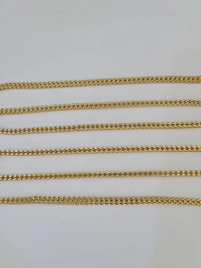 Necklaces 14K Franco Chain Necklace 18 20 22 4mm Yellow Gold Diamond Cut Real Gold and Diamond