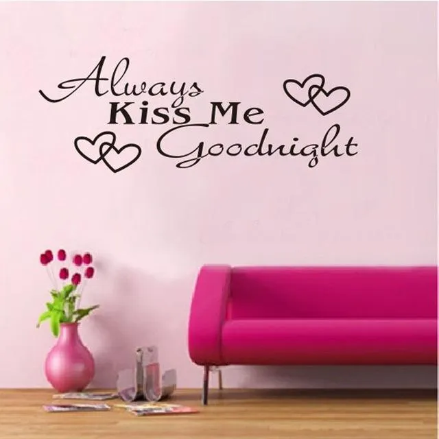 Always Kiss Me Goodnight Love Wall Decals sparklingselections Earrings