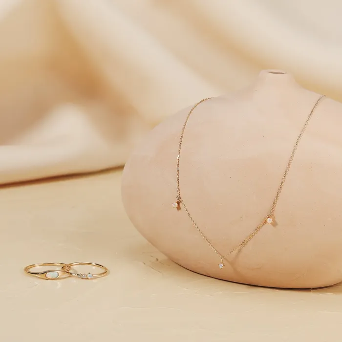 Aurelie Gi Necklaces FLORA Triple Opal Necklace