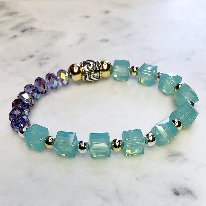 Bracelets Elisa Ilana Swarovski Crystal Elements Tanzanite Blue Opal Stretch Bracelet Bracelets Elisa Ilana Swarovski Crystal Elements Tanzanite Blue Opal Stretch Bracelet