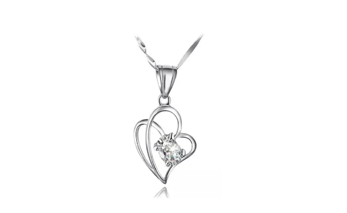 Classic Cubic Zirconia Stone Heart Pendant Necklace For Women sparklingselections Necklaces Classic Cubic Zirconia Stone Heart Pendant Necklace For Women sparklingselections Necklaces