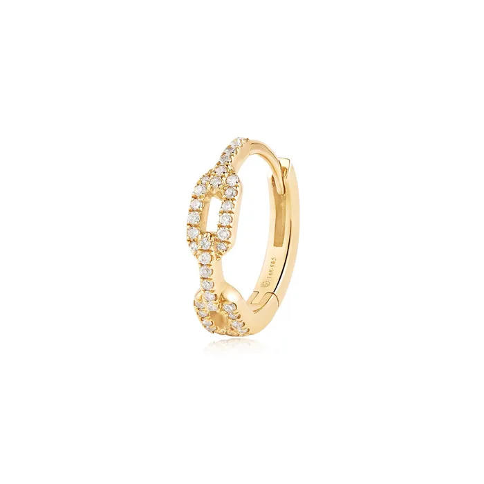 Earrings Aurelie Gi LONDON Lab Grown Diamond Chainlink Huggie Hoop