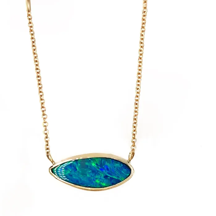 Emily Amey Jewelry Necklaces Australian Opal necklace in 14k gold