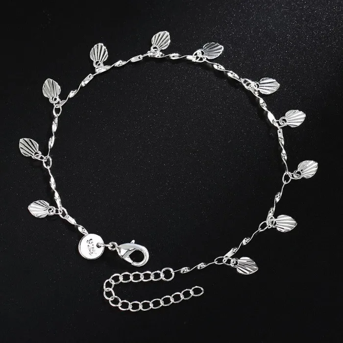 Necklaces Ashley Jewels Sterling Silver Tree Leaves Grass Charm Anklet