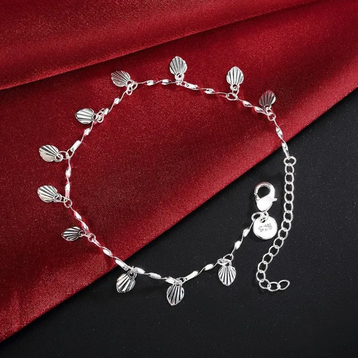 Necklaces Ashley Jewels Sterling Silver Tree Leaves Grass Charm Anklet