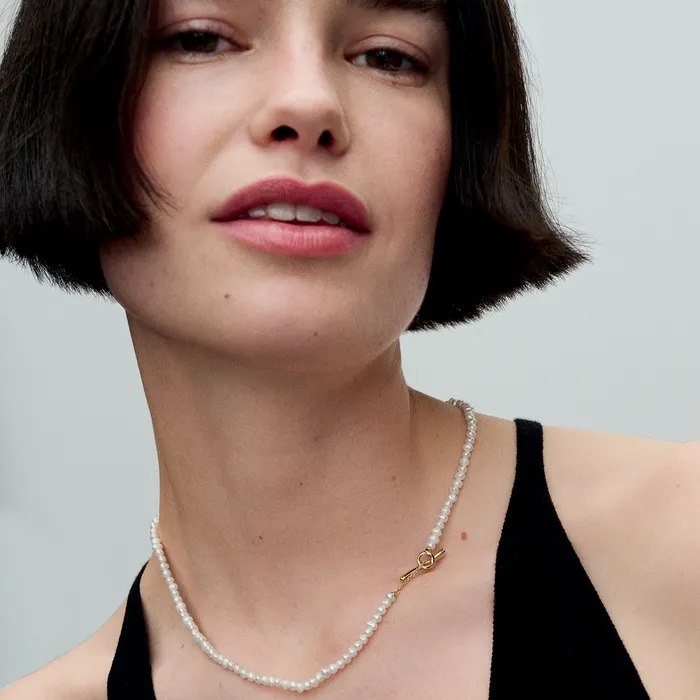 Necklaces Pandora Pandora Treated Freshwater Cultured Pearls Tbar Collier Necklace