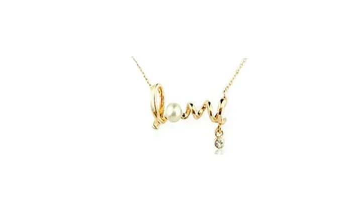 Necklaces sparklingselections Alloy Jewellery Gently Around The Word Love Chic Love Choker Necklace