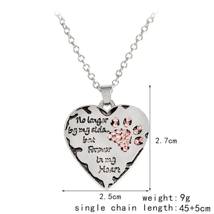 Necklaces sparklingselections No Longer by My Side but Forever in My Heat Paw Claw Shape Pendant Necklace Hot Sale Women Necklace Jewelry