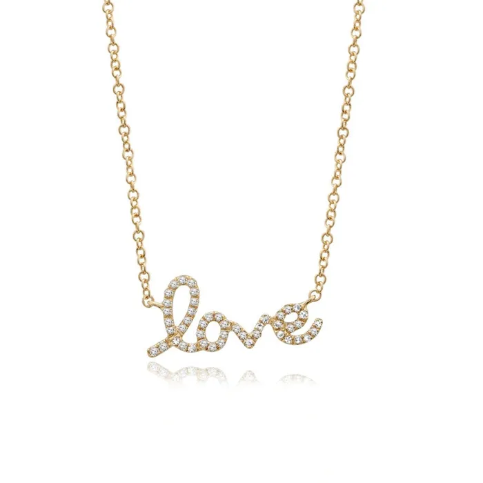 Script Love Necklace Alev Collection Necklaces