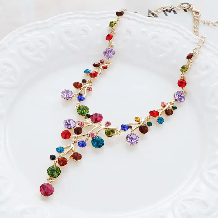 sparklingselections Necklaces Cute Colorful Full Crystal Statement Necklace for women sparklingselections Necklaces Cute Colorful Full Crystal Statement Necklace for women