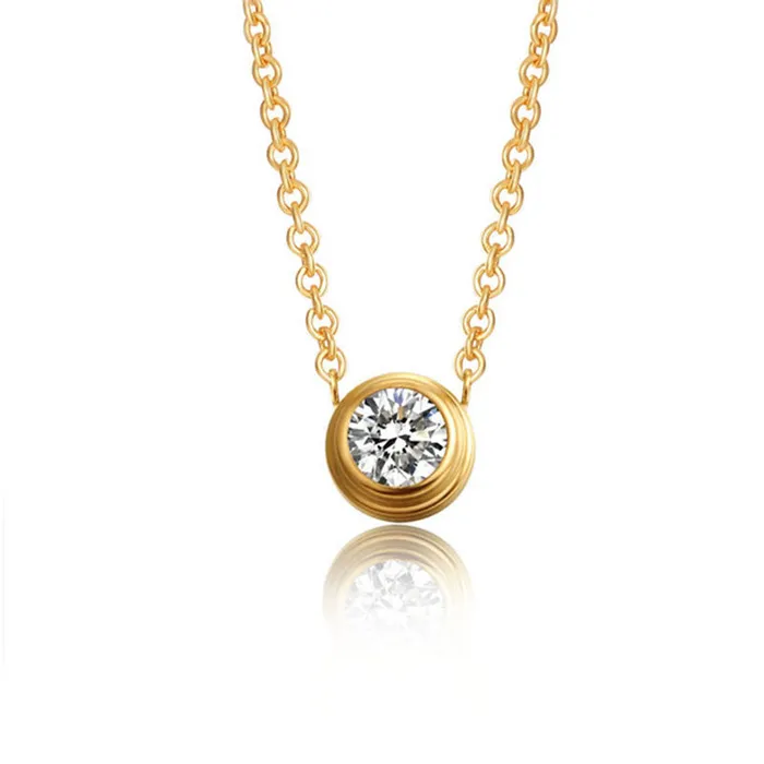 sparklingselections Necklaces Elegant Women Gold Pendant Necklace with AAA CZ Stone sparklingselections Necklaces Elegant Women Gold Pendant Necklace with AAA CZ Stone