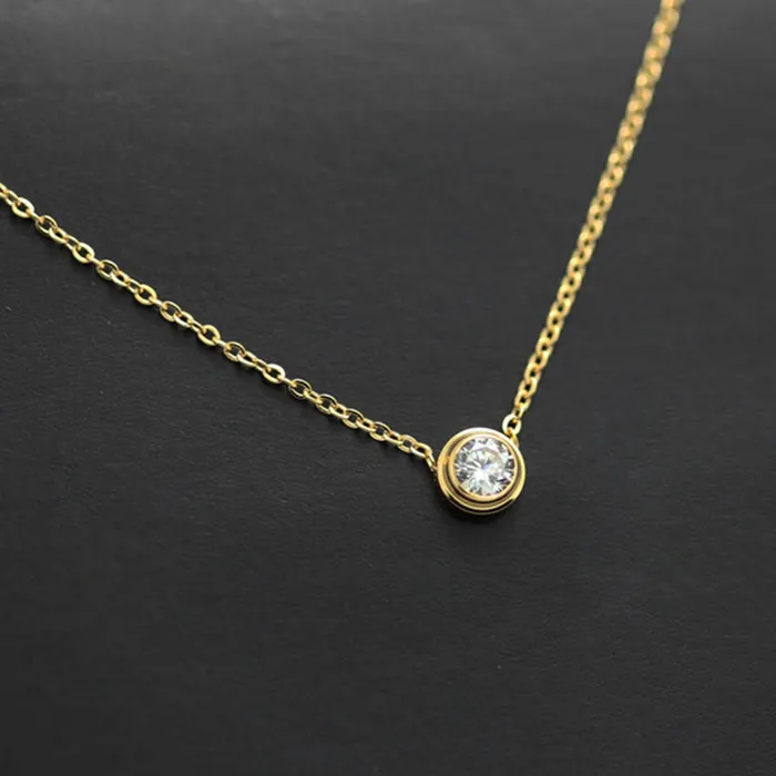sparklingselections Necklaces Elegant Women Gold Pendant Necklace with AAA CZ Stone sparklingselections Necklaces Elegant Women Gold Pendant Necklace with AAA CZ Stone