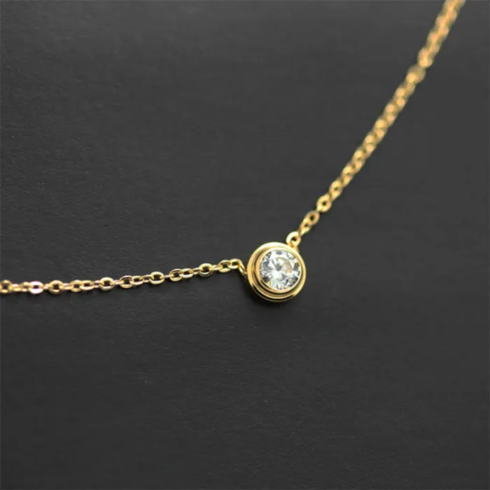 sparklingselections Necklaces Elegant Women Gold Pendant Necklace with AAA CZ Stone sparklingselections Necklaces Elegant Women Gold Pendant Necklace with AAA CZ Stone