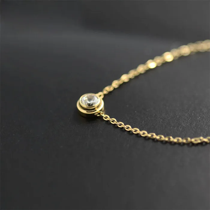 sparklingselections Necklaces Elegant Women Gold Pendant Necklace with AAA CZ Stone sparklingselections Necklaces Elegant Women Gold Pendant Necklace with AAA CZ Stone