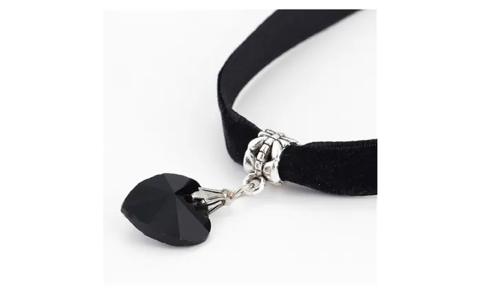 sparklingselections Necklaces Maxi Steampunk Collare Black Heart Velvet Choker Pendant Lace Necklace sparklingselections Necklaces Maxi Steampunk Collare Black Heart Velvet Choker Pendant Lace Necklace