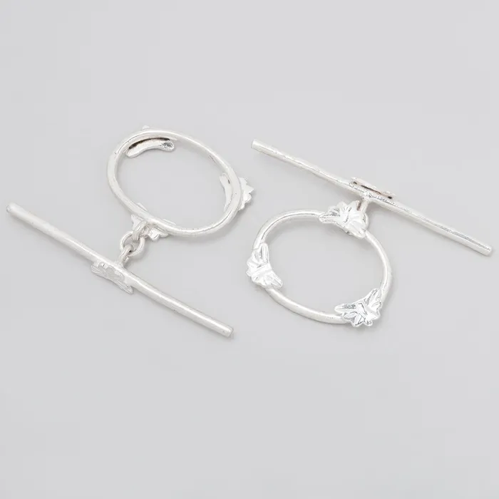 Beadsofcambaycom 21x24mm Sterling Silver Oval Butterfly Toggle 1 piece Rings