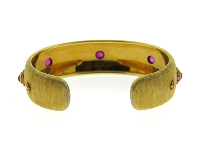 Buccellati Bracelets Buccellati Ruby Gold Cuff Bracelet