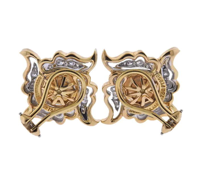 Earrings Angela Cummings Angela Cummings Assael South Sea Pearl Diamond Platinum Gold Earrings
