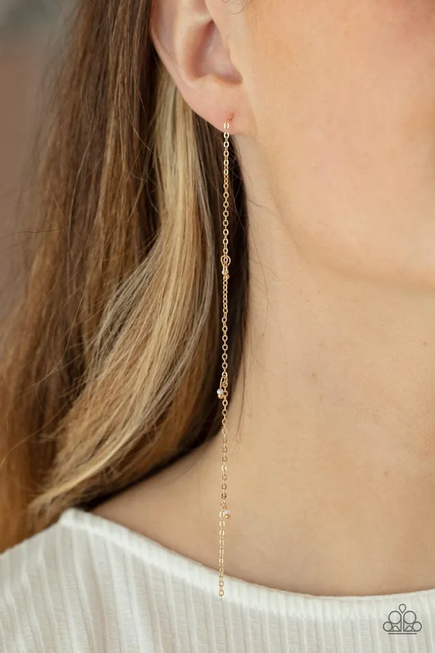 Earrings Dauntlessly Dainty Gold Earrings Jewelry by Bretta Paparazzi Accessories