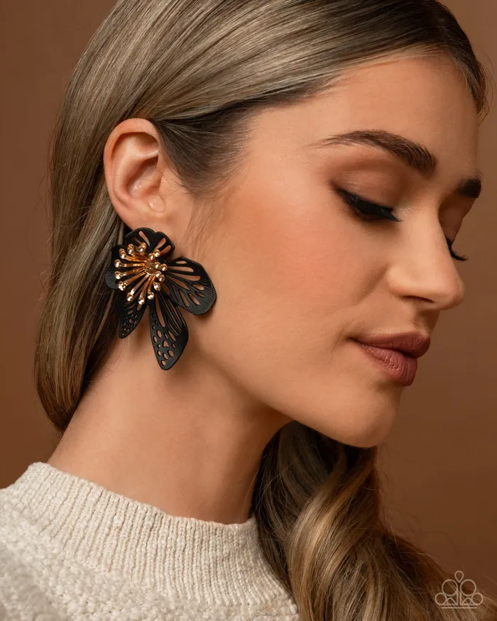 Earrings Paparazzi Accessories Wonderland Wallflower Blac Earrings Jewelry by Bretta