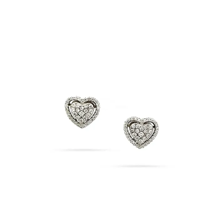 Earrings Womens silver earrings Senso Silver in the shape of a heart with zirconia Senso Silver