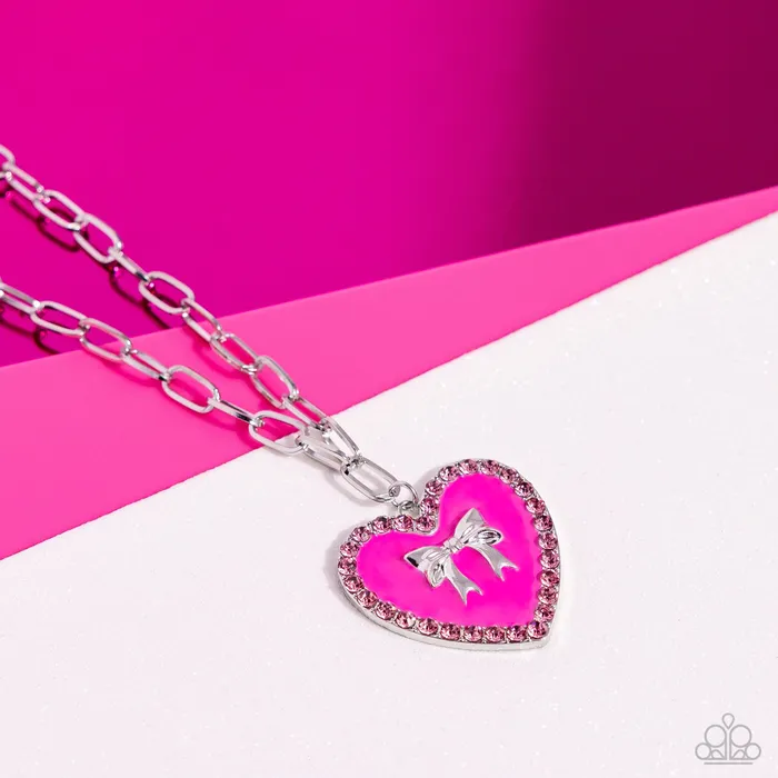 Necklaces Paparazzi Accessories Romantic Gesture Pink Necklace Jewelry by Bretta