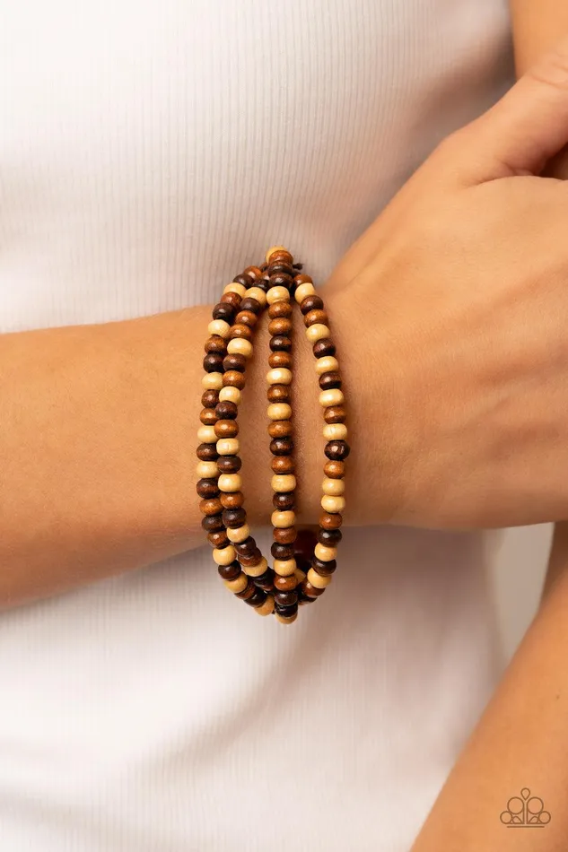 Oceania Oasis Brown Bracelet Jewelry by Bretta Paparazzi Accessories Bracelets