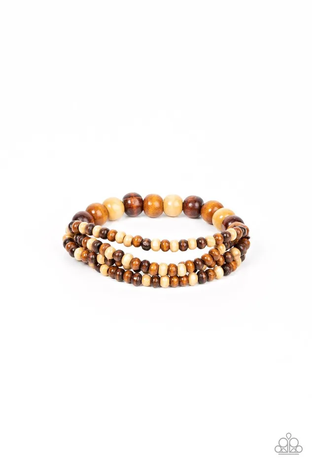 Oceania Oasis Brown Bracelet Jewelry by Bretta Paparazzi Accessories Bracelets