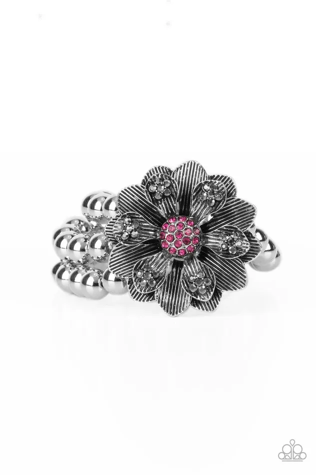 Paparazzi Accessories Bracelets Botanical Bravado Pink Bracelet Jewelry by Bretta