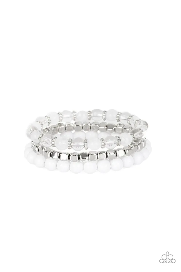 Paparazzi Accessories Bracelets Globetrotter Glam White Bracelet Jewelry by Bretta