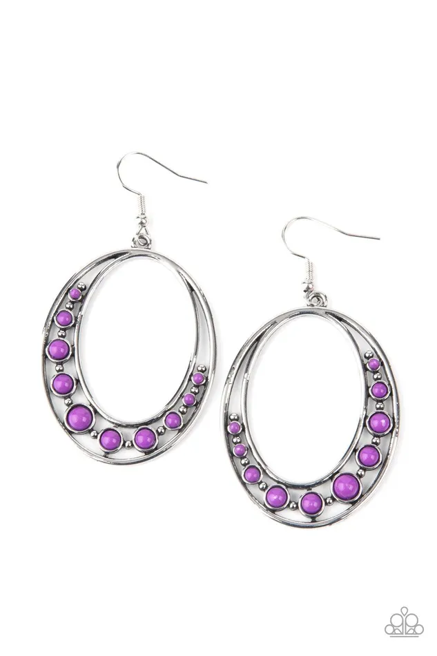 Paparazzi Accessories Crescent Cove Purple Earrings Jewelry by Bretta Earrings
