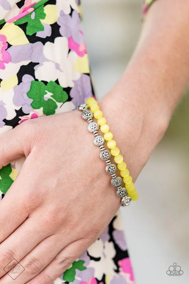 Paparazzi Accessories Dewy Dandelions Yellow Bracelet Jewelry by Bretta Bracelets Paparazzi Accessories Dewy Dandelions Yellow Bracelet Jewelry by Bretta Bracelets