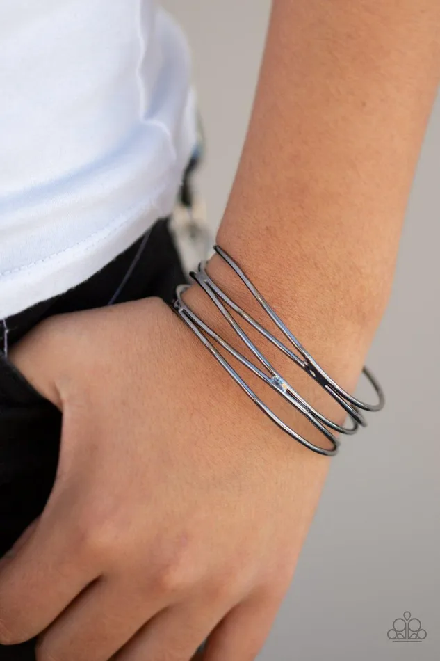 Paparazzi Accessories Showstopping Sheen Black Bracelet Jewelry by Bretta Bracelets