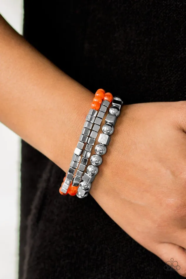 Take Shape Orange Bracelet Jewelry by Bretta Paparazzi Accessories Bracelets
