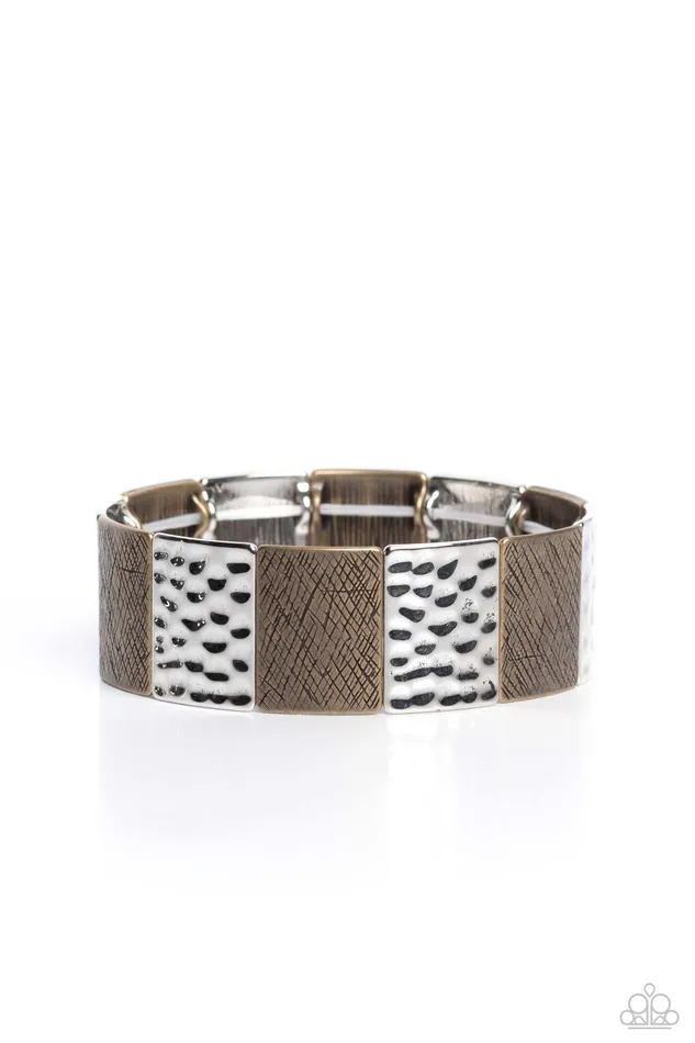 Textured Traveler Multi Bracelet Jewelry by Bretta Paparazzi Accessories Bracelets