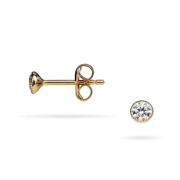 Womens gold stud earrings with zircon Sense Gold Senso Gold Earrings