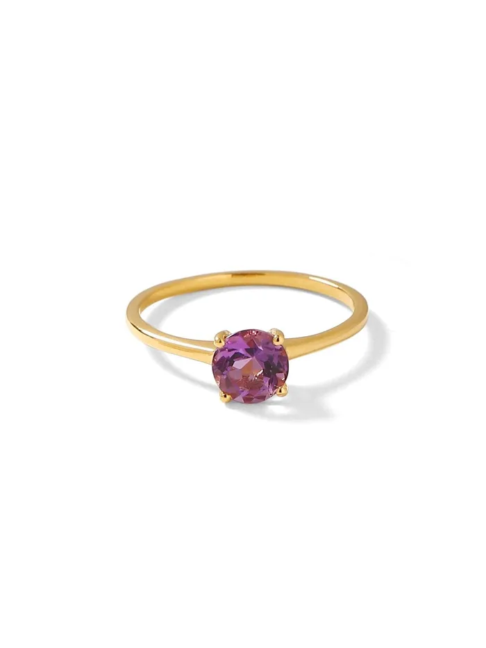 075 Ct Amethyst Solid 10k Yellow Gold Solitaire Ring Jewelry YoTreasure Rings 075 Ct Amethyst Solid 10k Yellow Gold Solitaire Ring Jewelry YoTreasure Rings