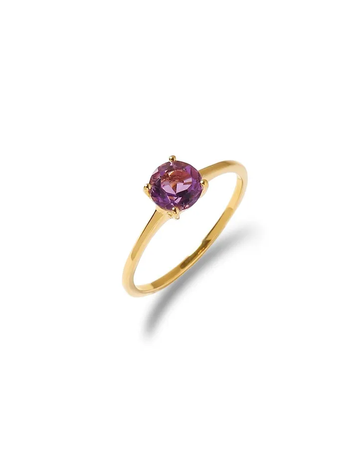 075 Ct Amethyst Solid 10k Yellow Gold Solitaire Ring Jewelry YoTreasure Rings 075 Ct Amethyst Solid 10k Yellow Gold Solitaire Ring Jewelry YoTreasure Rings
