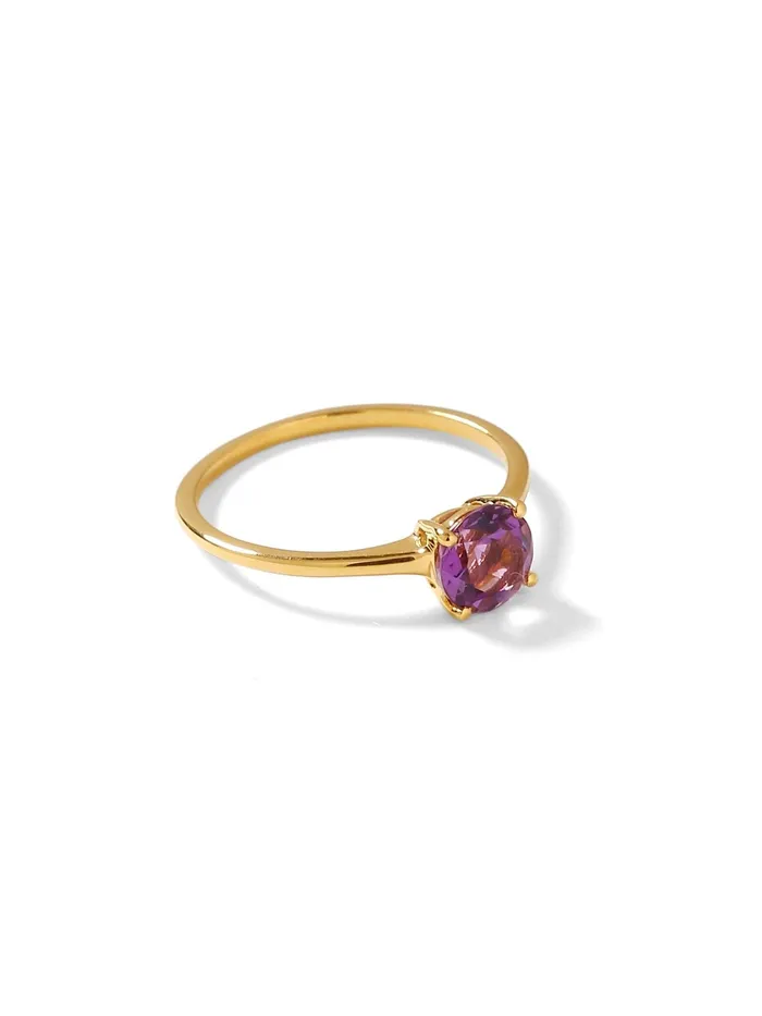 075 Ct Amethyst Solid 10k Yellow Gold Solitaire Ring Jewelry YoTreasure Rings 075 Ct Amethyst Solid 10k Yellow Gold Solitaire Ring Jewelry YoTreasure Rings