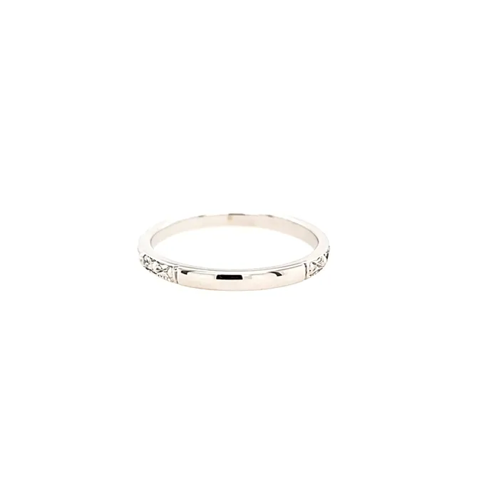 14k White Gold Diamond Etched Filigree Band I5769 PeJay Rings
