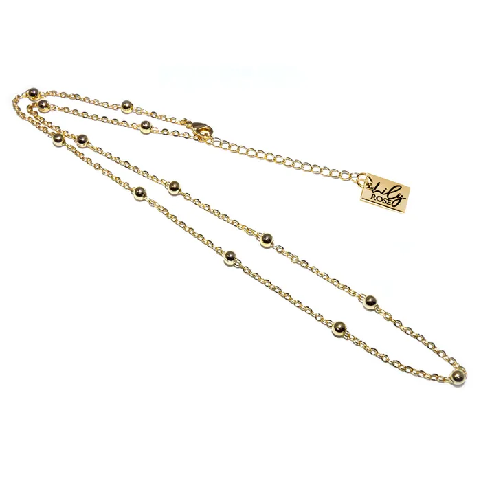 18K Gold Vermeil Satellite Bead Cable Chain Lily Rose Jewelry PreStyled Sets
