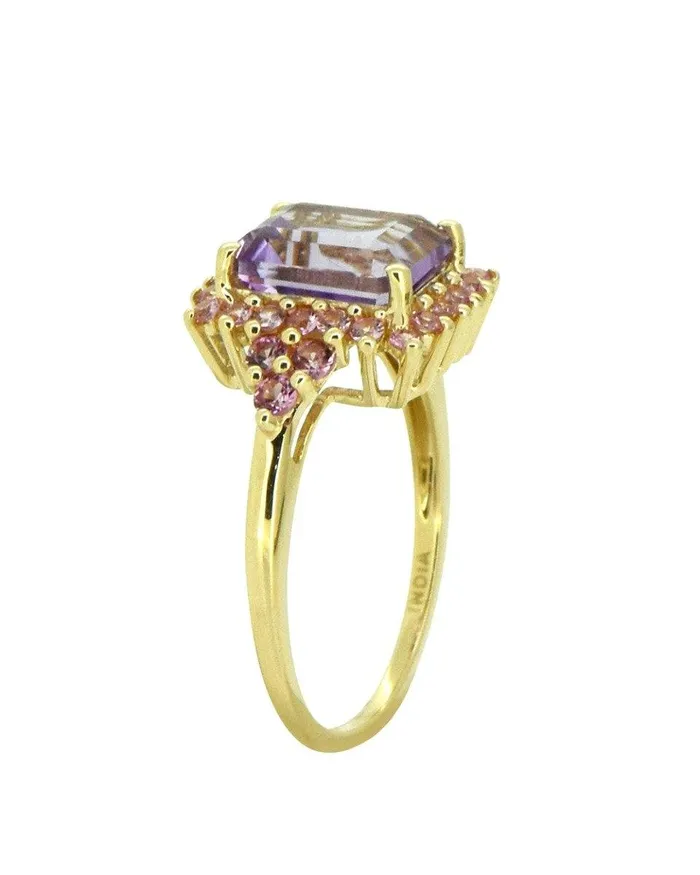 278 Ct Pink Amethyst Sapphire Solid 14k Yellow Gold Ring Jewelry YoTreasure Rings