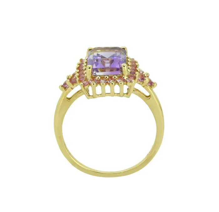 278 Ct Pink Amethyst Sapphire Solid 14k Yellow Gold Ring Jewelry YoTreasure Rings