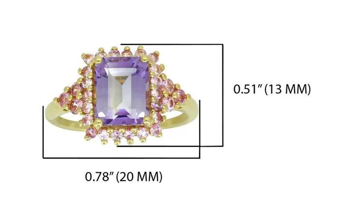278 Ct Pink Amethyst Sapphire Solid 14k Yellow Gold Ring Jewelry YoTreasure Rings