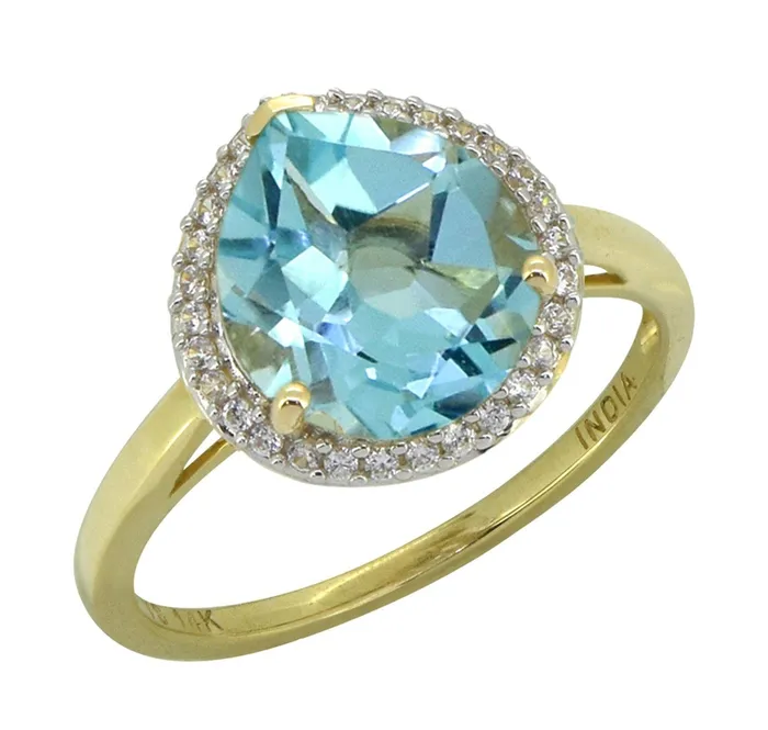 361 Ct Sky Blue Topaz White Zircon Solid 14k Yellow Gold Ring Jewelry YoTreasure Rings 361 Ct Sky Blue Topaz White Zircon Solid 14k Yellow Gold Ring Jewelry YoTreasure Rings