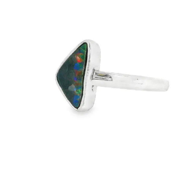 Australian Opal Boulder Ring set in Sterling Silver Australian Opal Cutters Rings