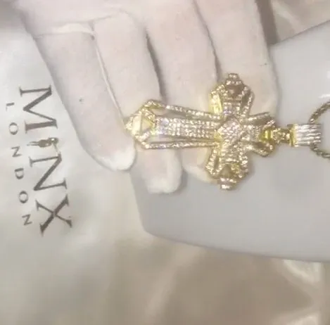 Big Diamond Cross Pendant Cross Pendant Mens Cross Necklace Gold Cross Necklace Cross Pendant and Necklace Iced Out Cross Pendant Minx London Necklaces