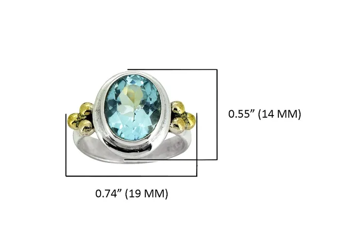 Blue Topaz Solid 925 Sterling Silver Brass Ring Jewelry YoTreasure Rings