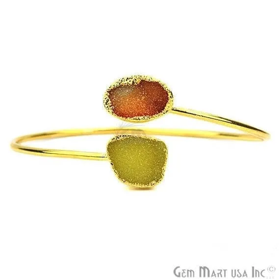 Bracelets GemMartUSA Rough Druzy Adjustable Gold Plated Gemstone Womens Bracelet
