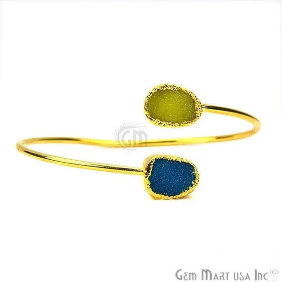 Bracelets GemMartUSA Rough Druzy Adjustable Gold Plated Gemstone Womens Bracelet